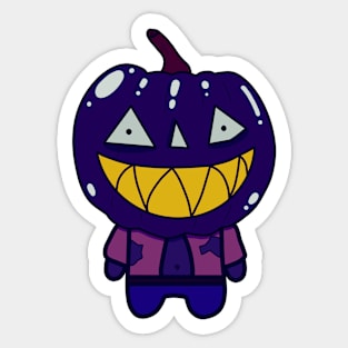 Blue Zombie Pumpkin Man of Halloween Sticker